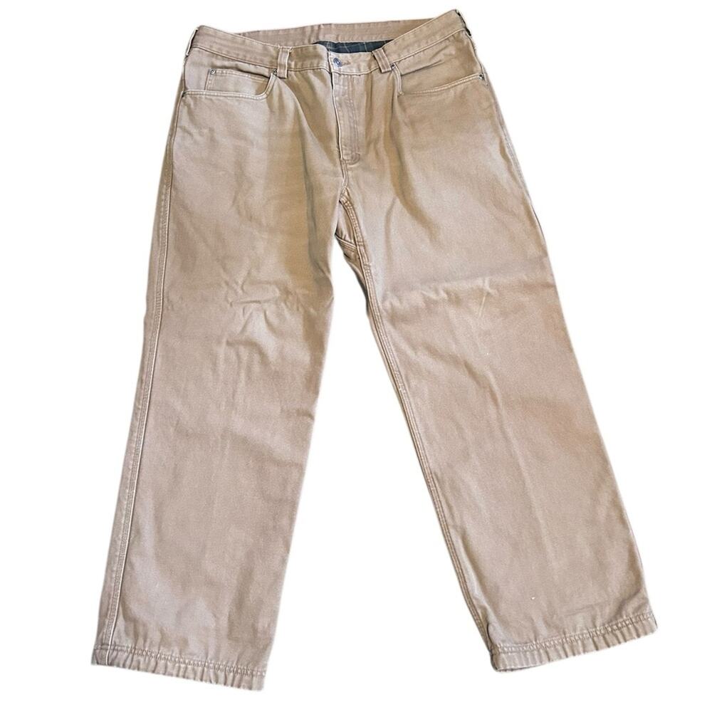 Duluth Trading Flannel Lined Work Pants size 40x30 work gear farm outdoor
